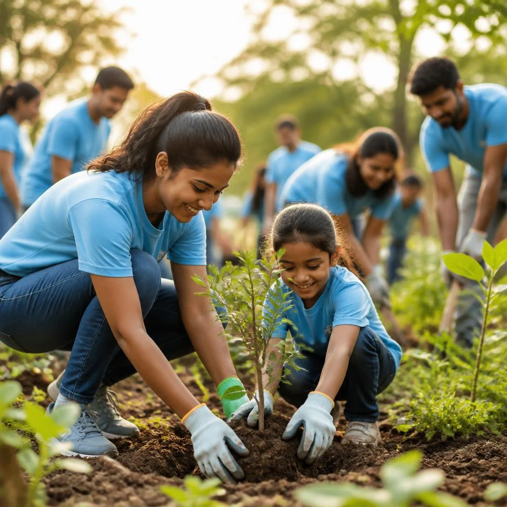 Annachi Vilash corporate social responsibility sapling plantation in Madurai