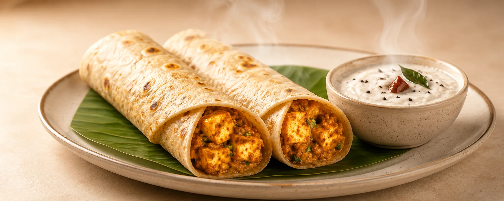 Chapati rolls made with ready to cook chapati